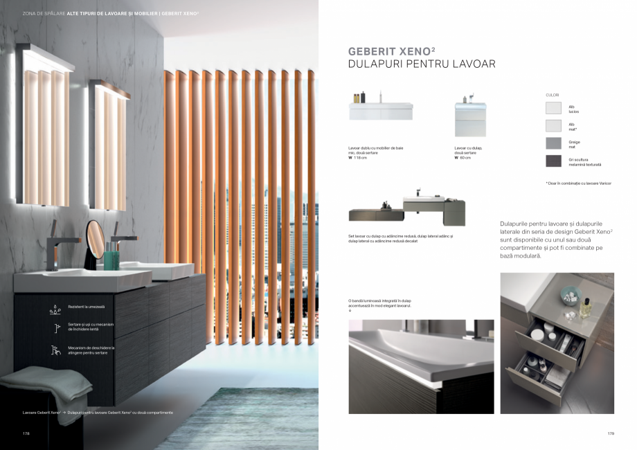 Pagina 90-Colectii pentru baie  Catalog, brosura Romana p cu rafturi Geberit, dreptunghiular → Lavoar...