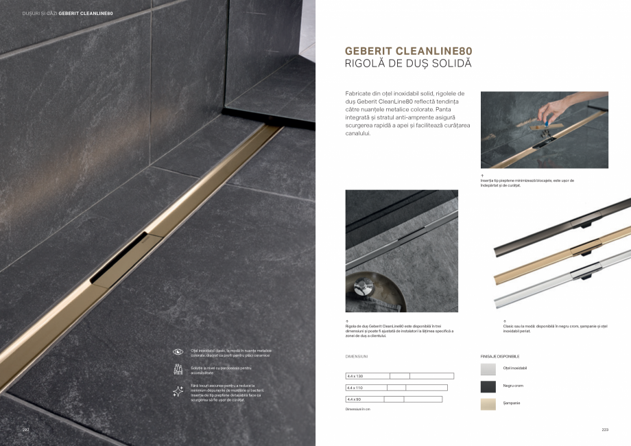 Pagina 112-Colectii pentru baie  Catalog, brosura Romana igienică și estetică.
Suprafața netedă, fără...