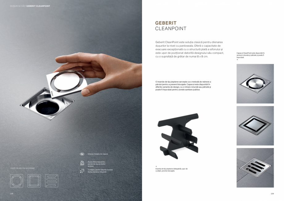Pagina 115-Colectii pentru baie  Catalog, brosura Romana  al scurgerii permite evacuarea apei și
mai rapid....