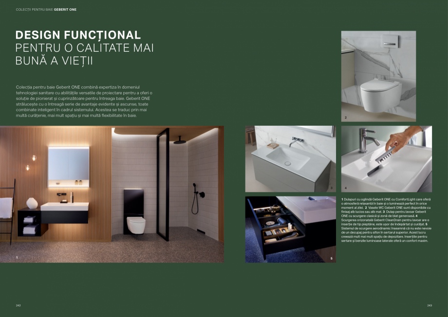 Pagina 122-Colectii pentru baie  Catalog, brosura Romana  metodă de reținere a
părului pentru a preveni...