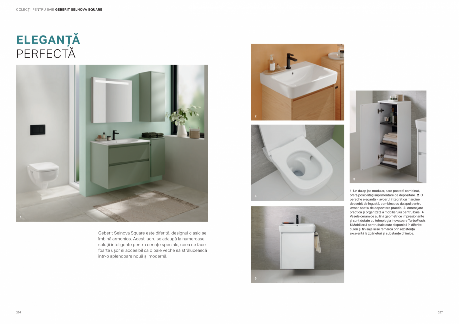 Pagina 134-Colectii pentru baie  Catalog, brosura Romana ie. Băile de familie și cele pentru oaspeți pot...