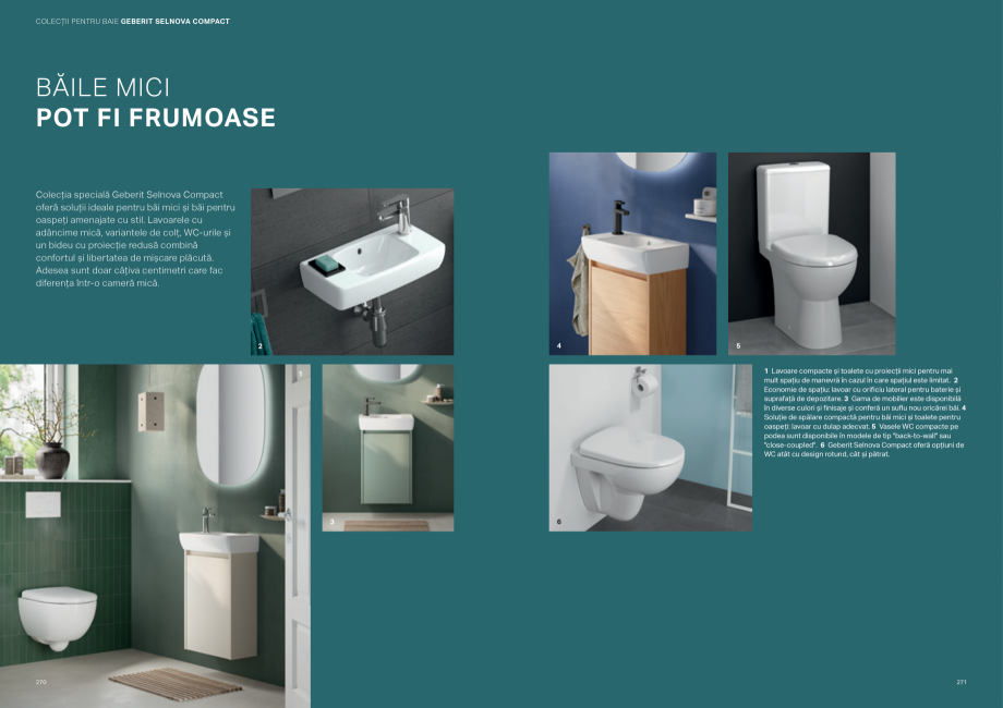 Pagina 136-Colectii pentru baie  Catalog, brosura Romana nde sifonul. 4 Gama largă de vase WC suspendate și...