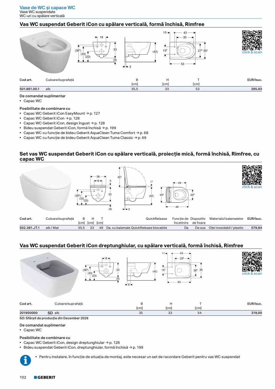 Pagina 100-Catalog Colectii de baie si sisteme sanitare  Catalog, brosura Romana  . . . . .  136
Colac WC . . ....