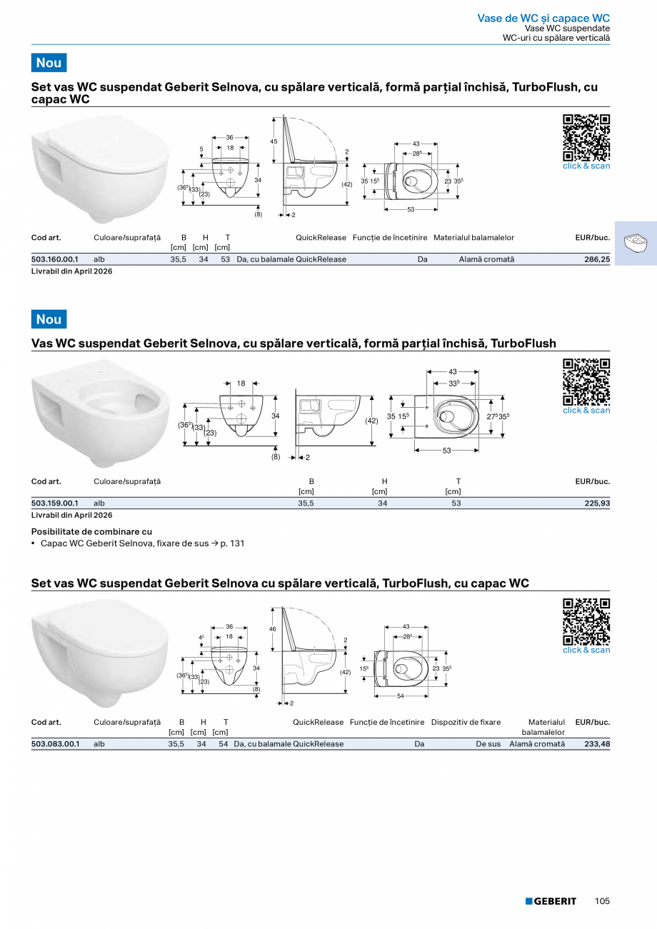 Pagina 103-Catalog Colectii de baie si sisteme sanitare  Catalog, brosura Romana asyMount

Capac WC Geberit...