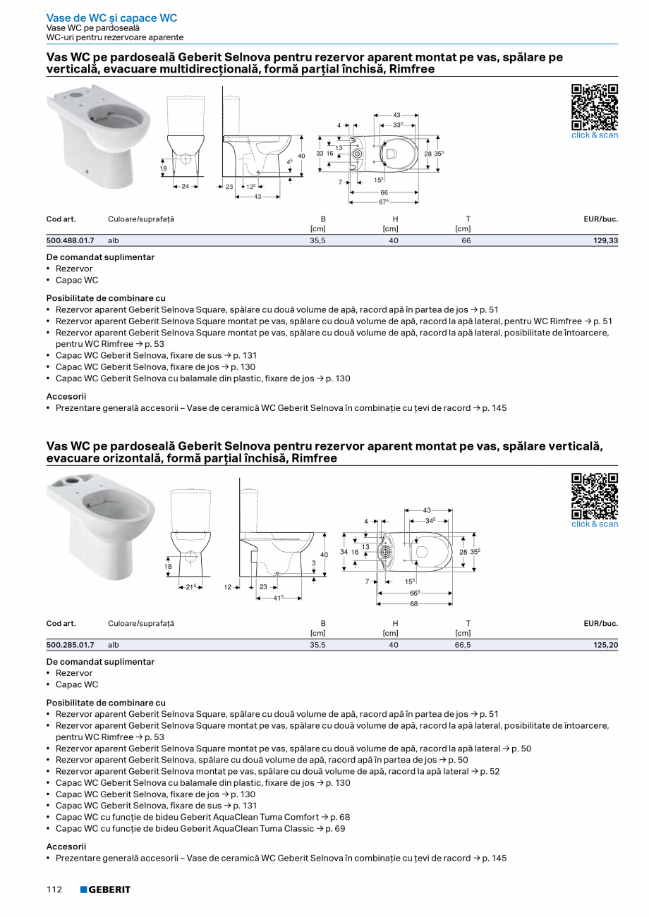 Pagina 110-Catalog Colectii de baie si sisteme sanitare  Catalog, brosura Romana Vas WC pe pardoseală Geberit ...