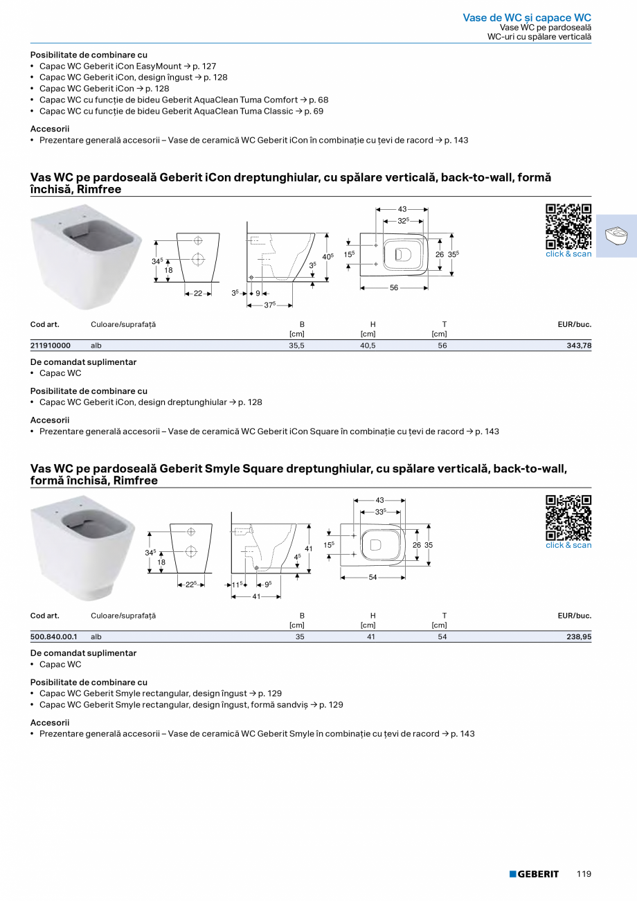 Pagina 117-Catalog Colectii de baie si sisteme sanitare  Catalog, brosura Romana n
Geberit România, Versiune: ...