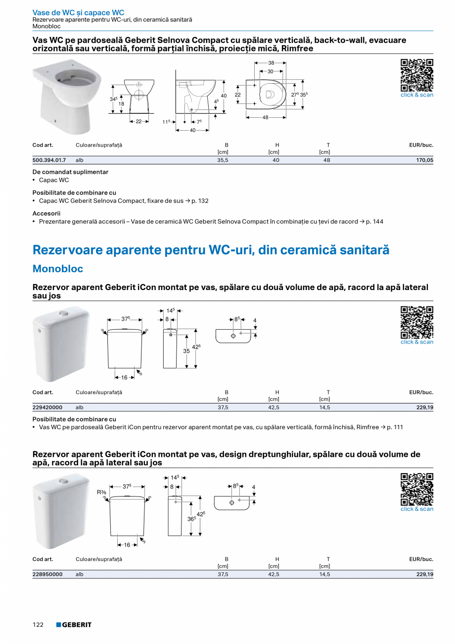 Pagina 120-Catalog Colectii de baie si sisteme sanitare  Catalog, brosura Romana c WC Geberit Selnova, fixare...