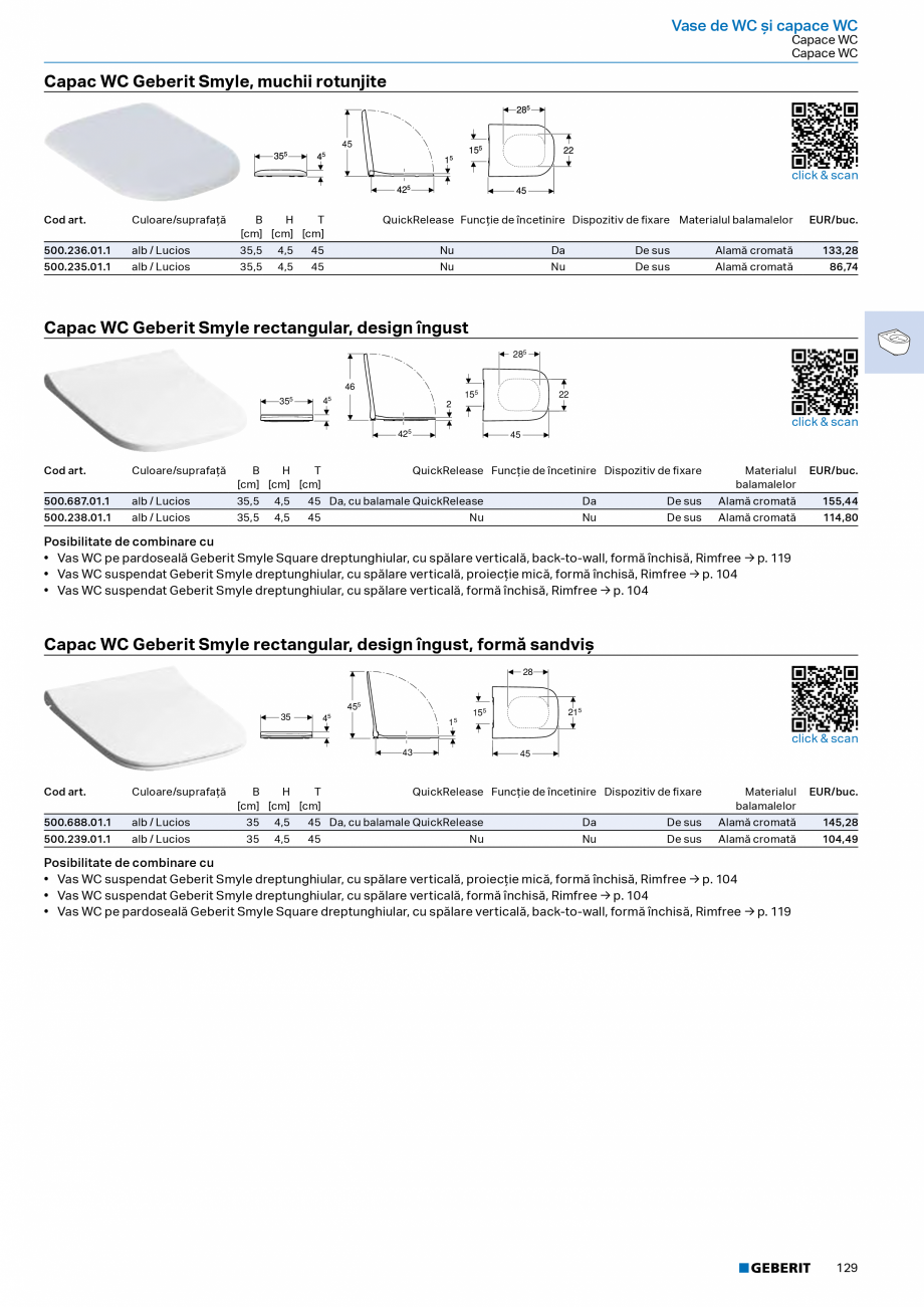 Pagina 127-Catalog Colectii de baie si sisteme sanitare  Catalog, brosura Romana e
dreptunghiular, cu spălare
...