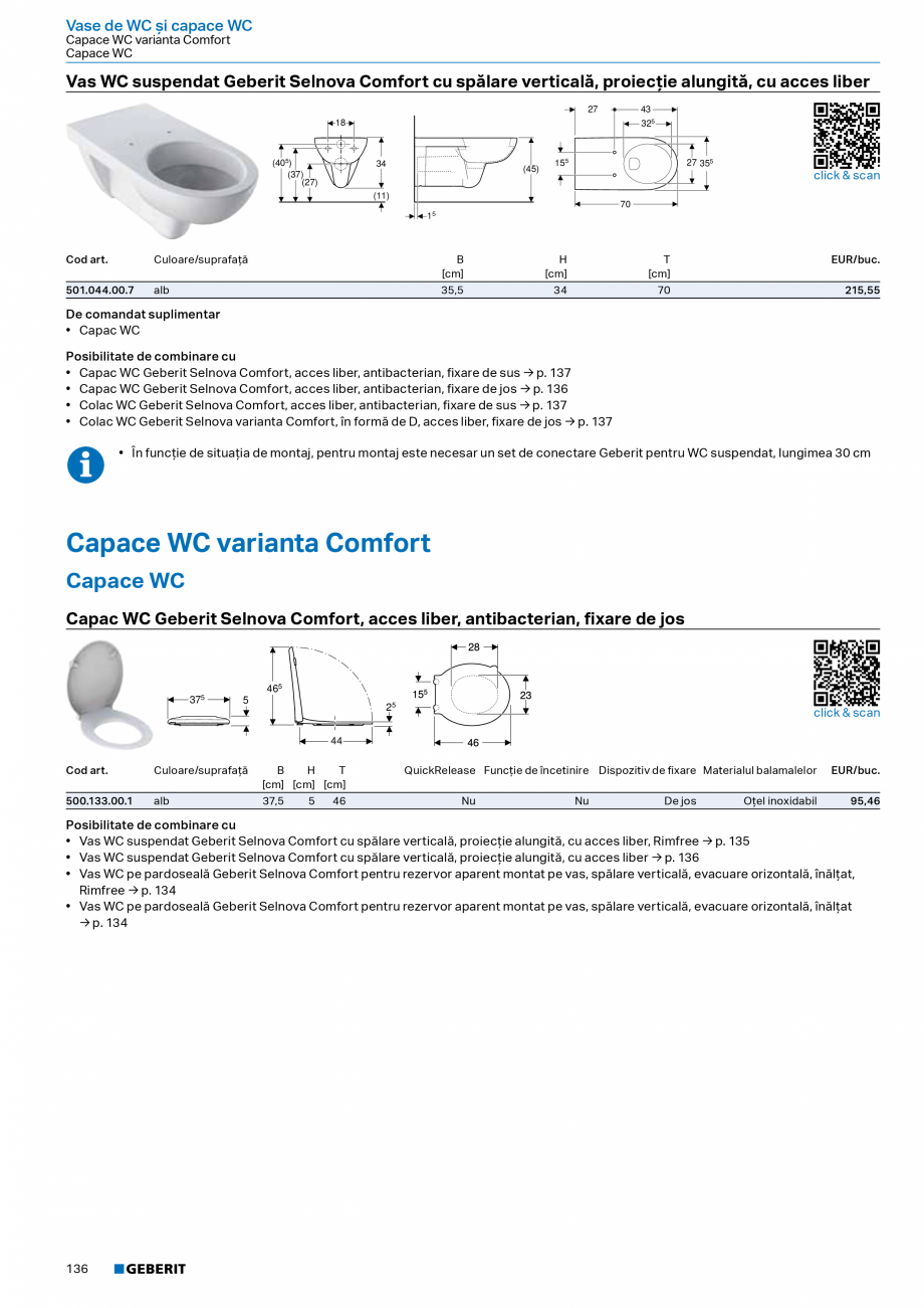 Pagina 134-Catalog Colectii de baie si sisteme sanitare  Catalog, brosura Romana uri cu spălare verticală
...