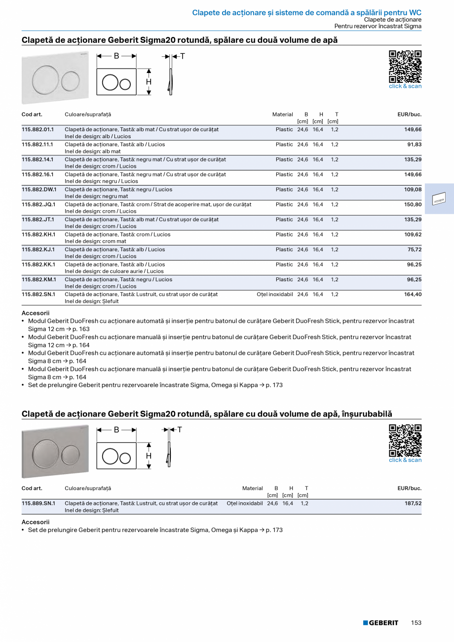 Pagina 151-Catalog Colectii de baie si sisteme sanitare  Catalog, brosura Romana ac WC Geberit Selnova Square, ...