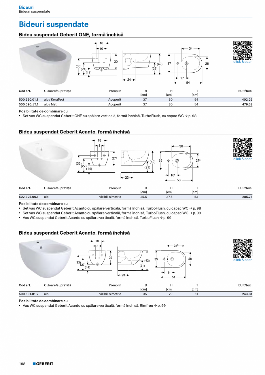 Pagina 196-Catalog Colectii de baie si sisteme sanitare  Catalog, brosura Romana cu
• Vas WC suspendat...
