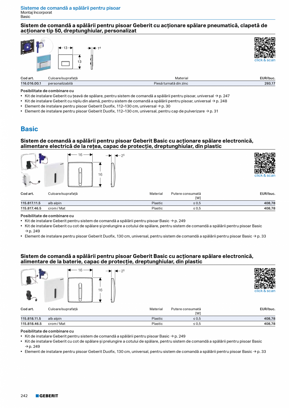 Pagina 240-Catalog Colectii de baie si sisteme sanitare  Catalog, brosura Romana nare cu
• Element de...