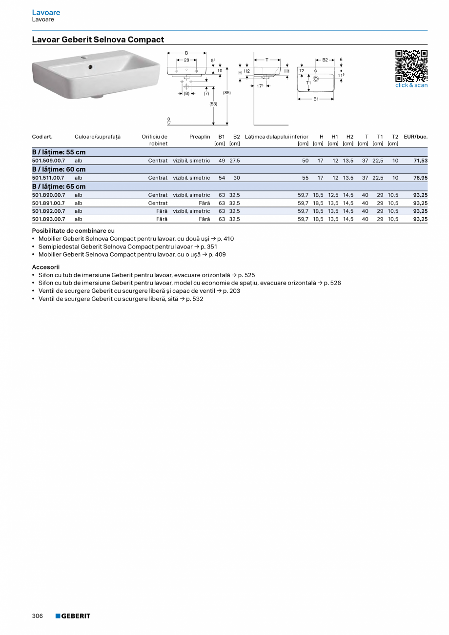 Pagina 304-Catalog Colectii de baie si sisteme sanitare  Catalog, brosura Romana ălării pentru WC Geberit,...