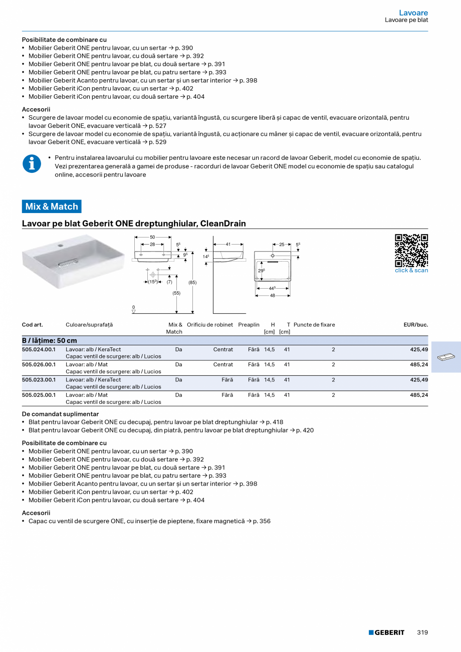 Pagina 318-Catalog Colectii de baie si sisteme sanitare  Catalog, brosura Romana �,
12 V → p. 193
• Set...