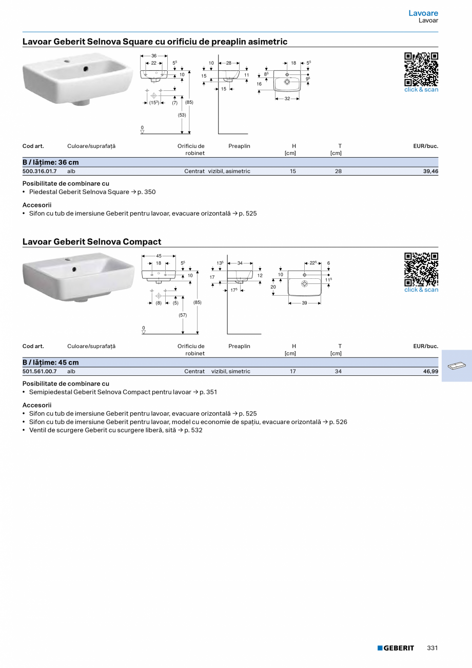Pagina 330-Catalog Colectii de baie si sisteme sanitare  Catalog, brosura Romana • Kit de instalare Geberit...