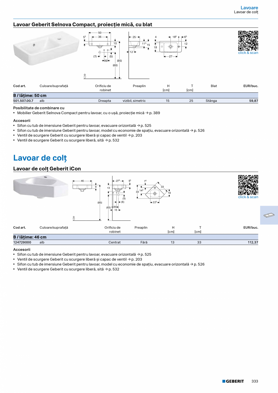 Pagina 332-Catalog Colectii de baie si sisteme sanitare  Catalog, brosura Romana la reţea 230 V / 12 V / 50 Hz...