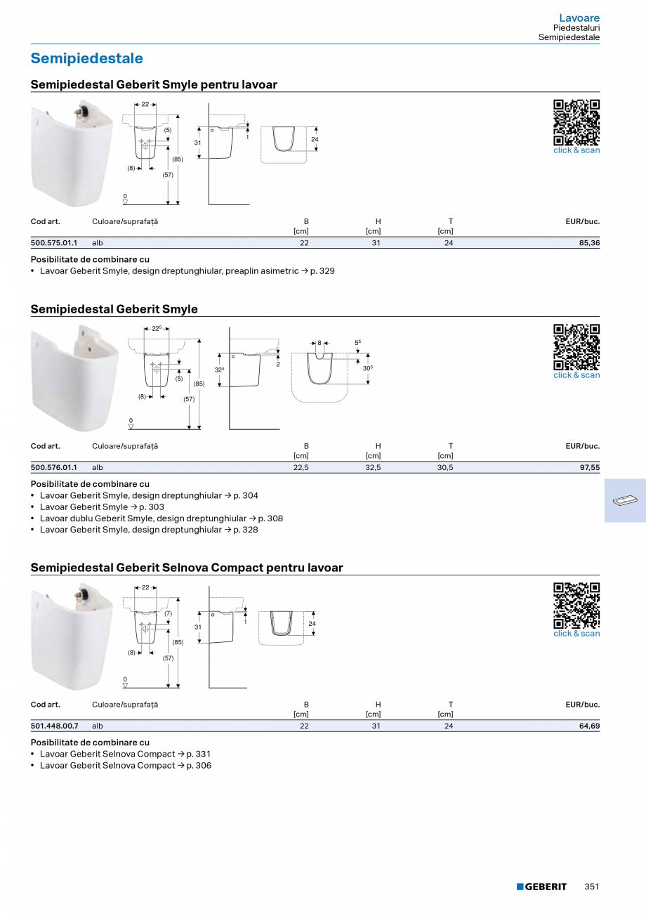 Pagina 350-Catalog Colectii de baie si sisteme sanitare  Catalog, brosura Romana acţionare Sigma10, rotundă, ...