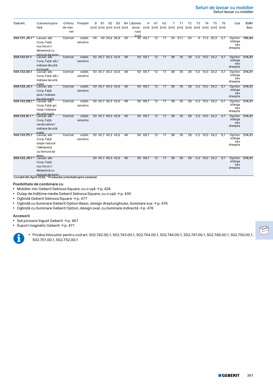Pagina 360-Catalog Colectii de baie si sisteme sanitare  Catalog, brosura Romana 









B
[cm]



...