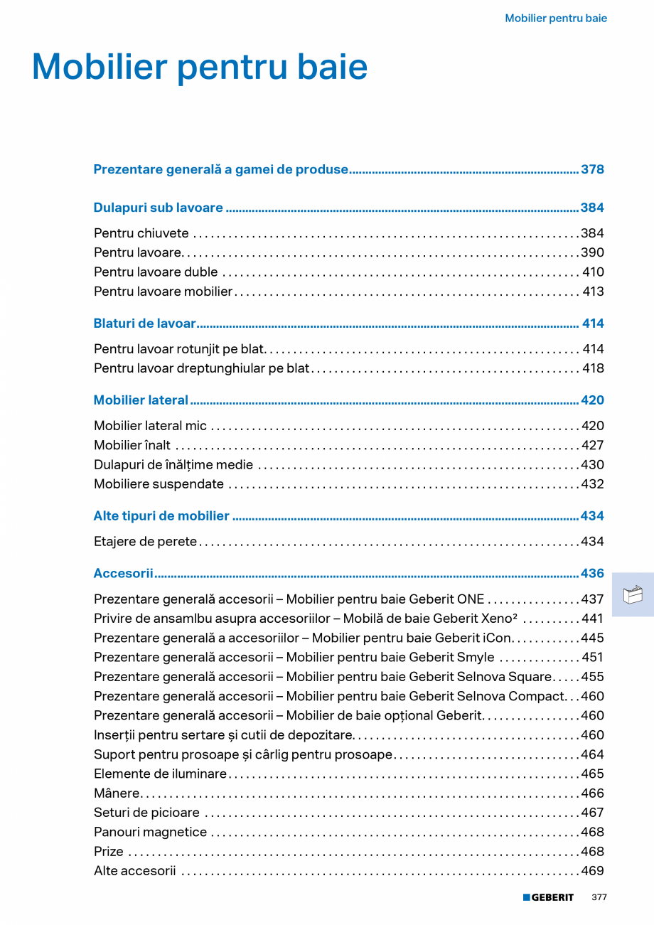 Pagina 376-Catalog Colectii de baie si sisteme sanitare  Catalog, brosura Romana e, pentru
sistem de comandă a...