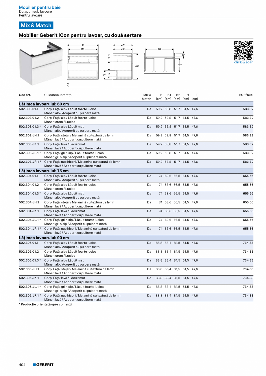 Pagina 403-Catalog Colectii de baie si sisteme sanitare  Catalog, brosura Romana lapetă de acţionare: lavă /...