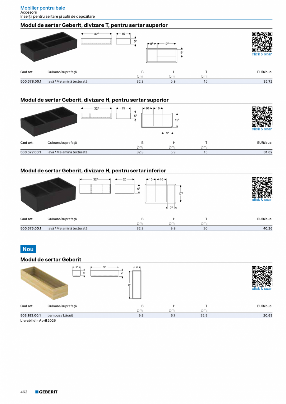 Pagina 461-Catalog Colectii de baie si sisteme sanitare  Catalog, brosura Romana ø
[mm]
40

alb alpin

h
[cm]
...