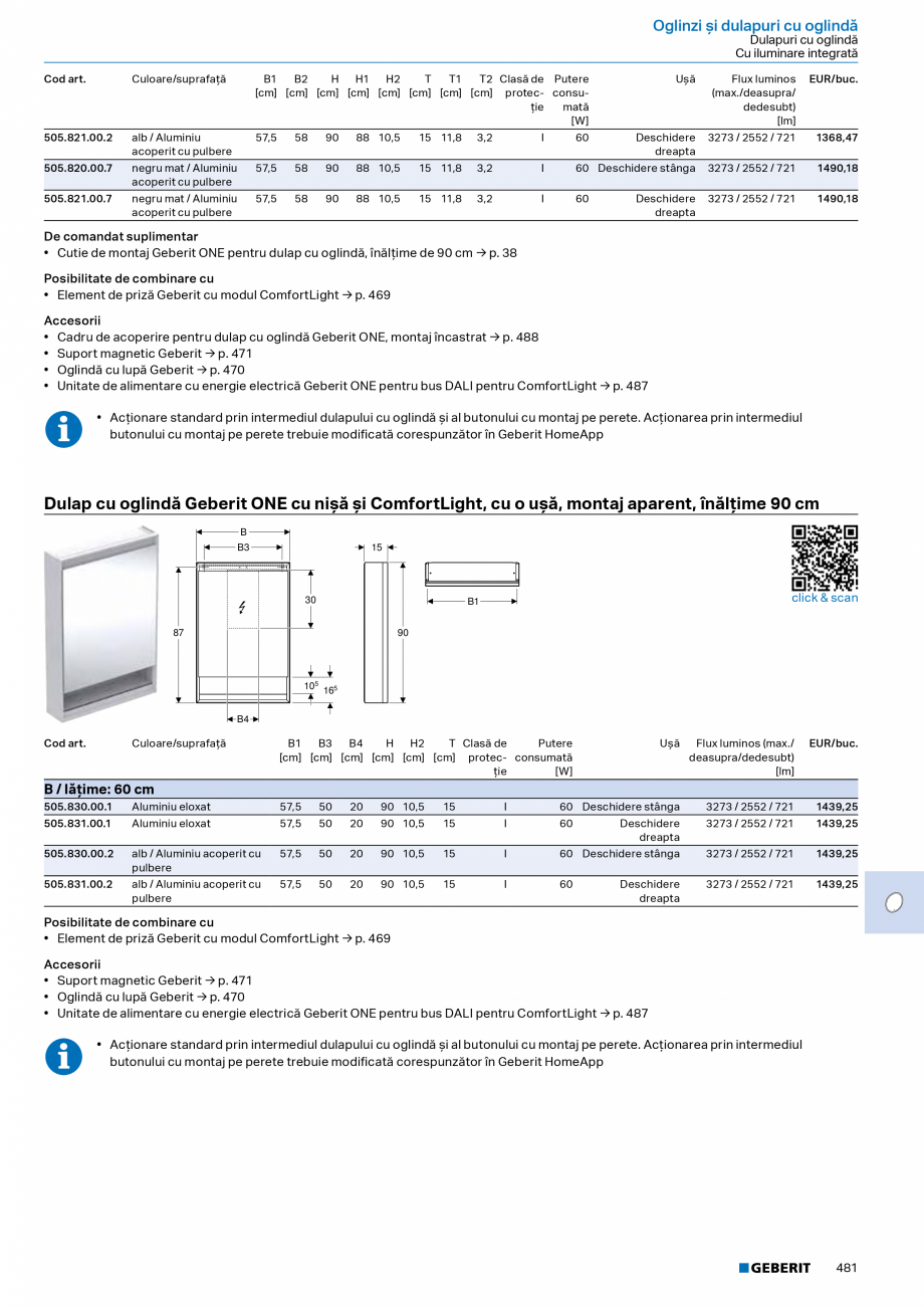 Pagina 480-Catalog Colectii de baie si sisteme sanitare  Catalog, brosura Romana ulapuri cu oglindă, montaj...