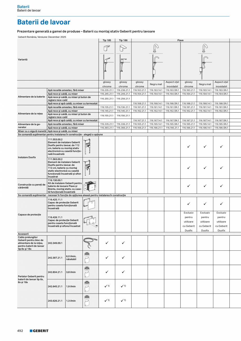 Pagina 491-Catalog Colectii de baie si sisteme sanitare  Catalog, brosura Romana orificiu de robinet dreapta,...