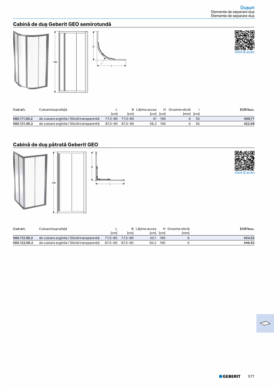 Pagina 576-Catalog Colectii de baie si sisteme sanitare  Catalog, brosura Romana  spaţiu, model îngust, cu...