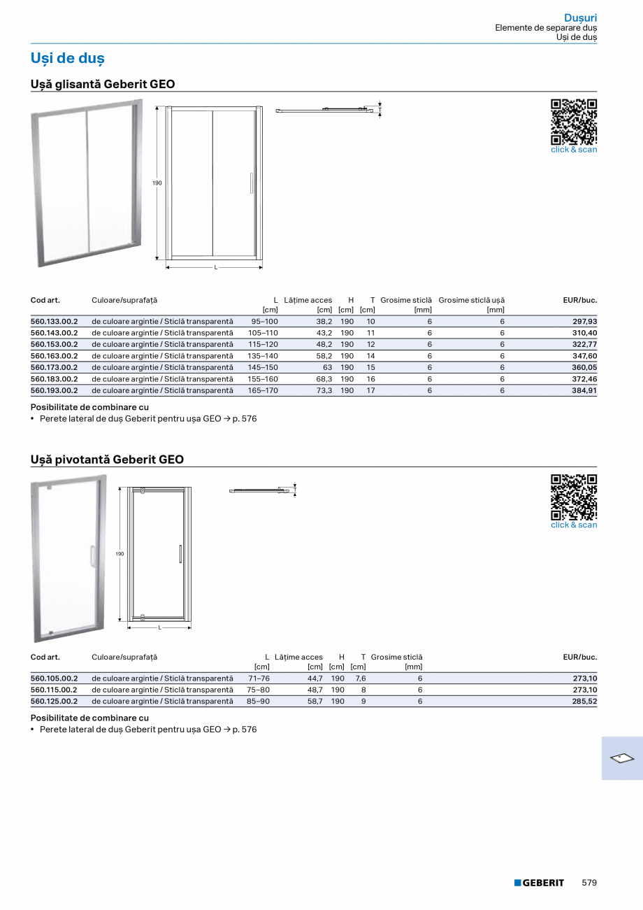 Pagina 578-Catalog Colectii de baie si sisteme sanitare  Catalog, brosura Romana re/suprafaţă

D / diametru...