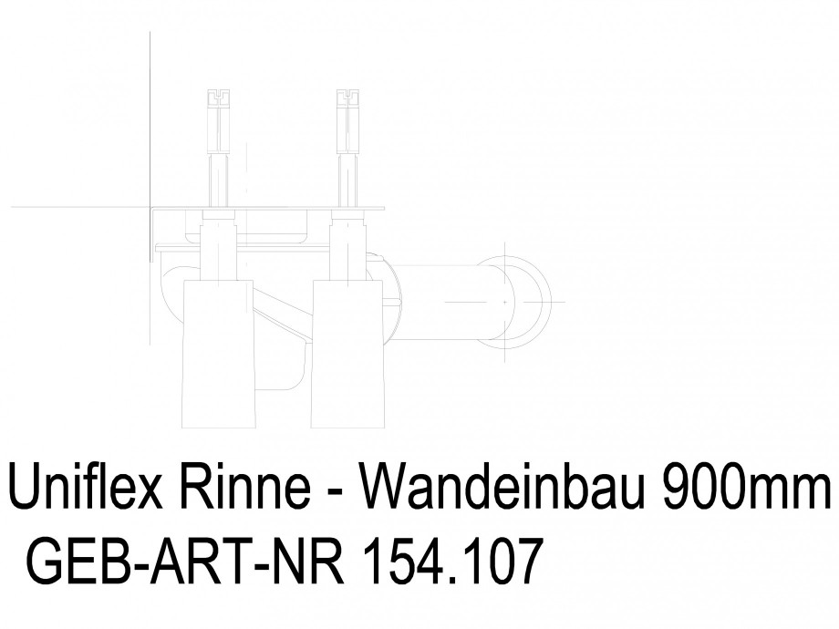 Pagina 1-CAD-DWG Rigola dus liniara in pardoseala la perete 900 mm, vedere din fata GEBERIT Detaliu de produs...