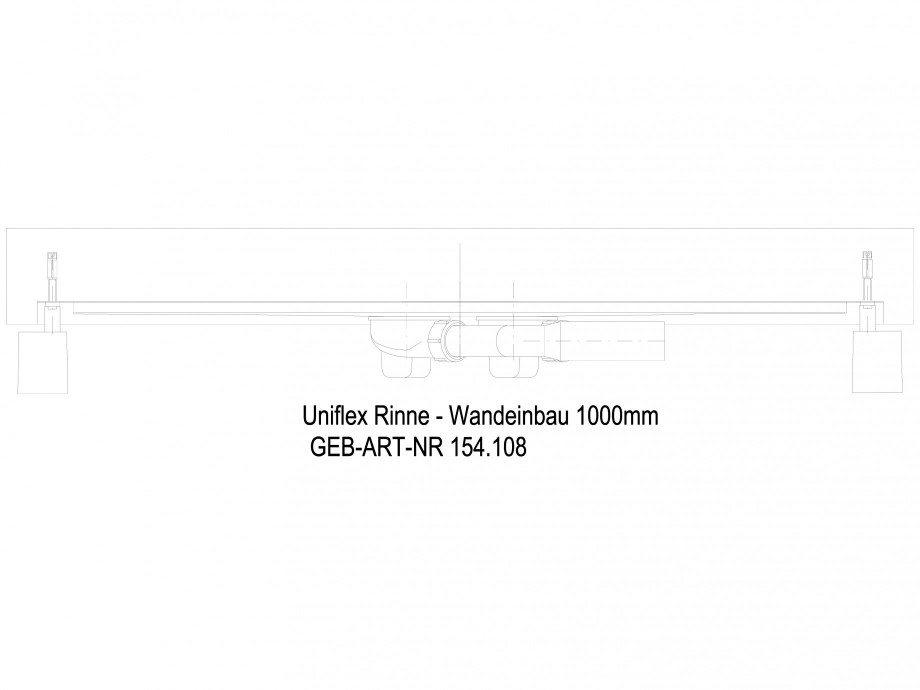 Pagina 1-CAD-DWG Rigola dus liniara in pardoseala la perete 1000 mm, vedere din lateral GEBERIT Detaliu de...