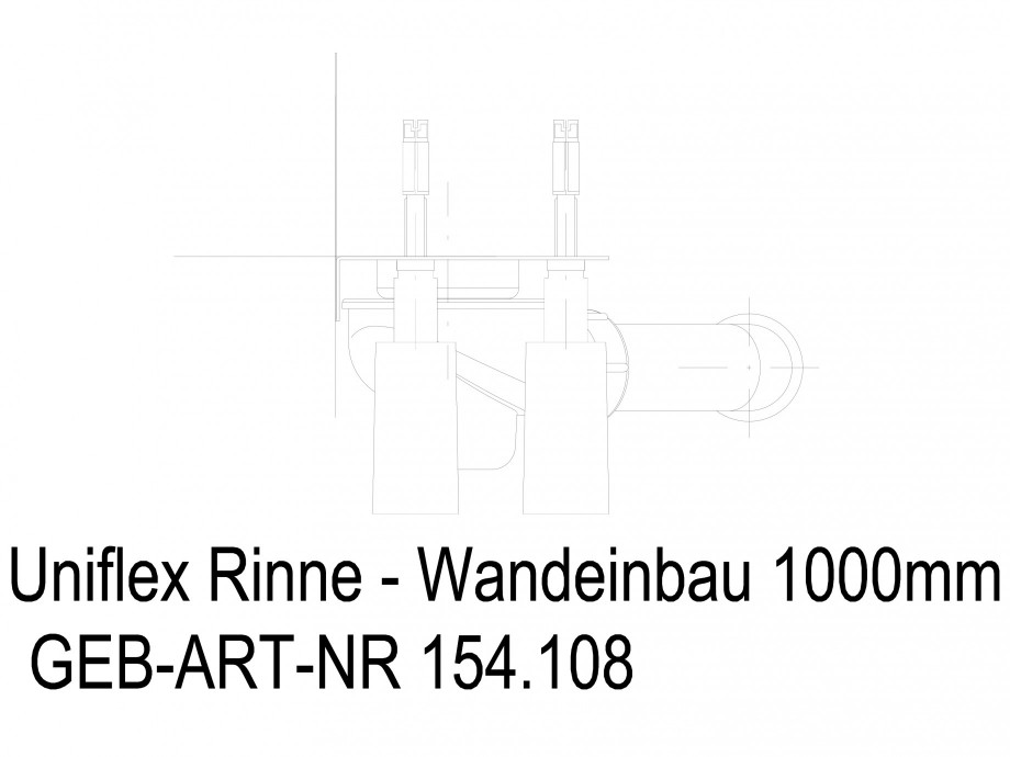 Pagina 1-CAD-DWG Rigola dus liniara in pardoseala la perete 1000 mm, vedere din fata GEBERIT Detaliu de...