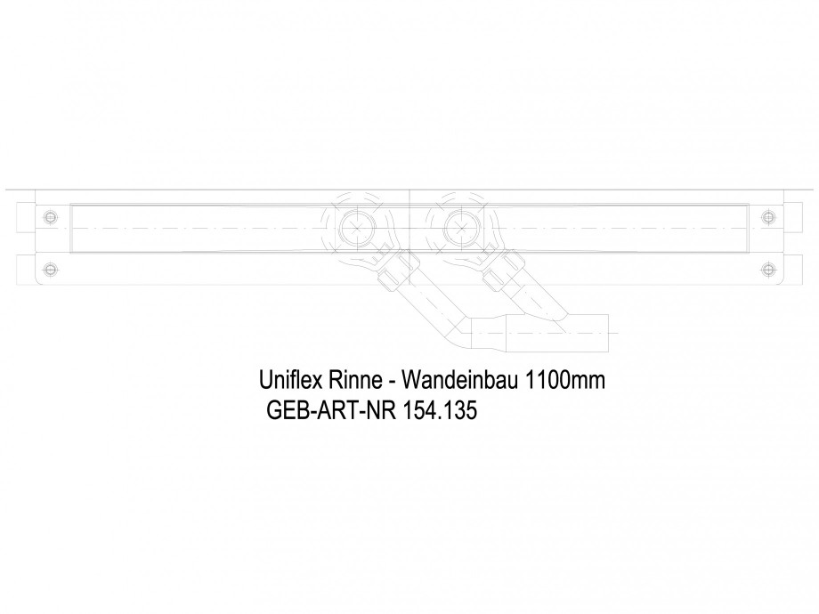 Pagina 1 - CAD-DWG Rigola dus liniara in pardoseala la perete 1100 mm, vedere de sus GEBERIT Detaliu...