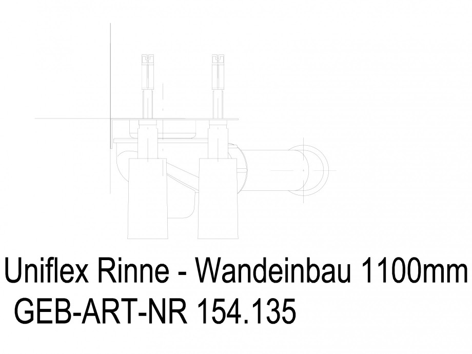 Pagina 1-CAD-DWG Rigola dus liniara in pardoseala la perete 1100 mm, vedere din fata GEBERIT Detaliu de...