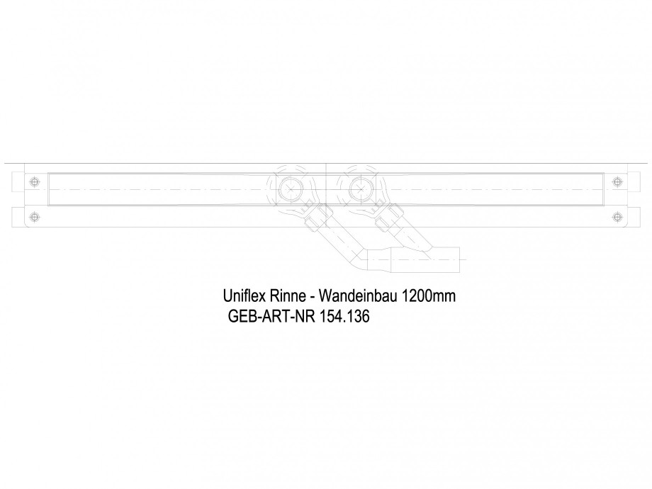 Pagina 1 - CAD-DWG Rigola dus liniara in pardoseala la perete 1200 mm, vedere de sus GEBERIT Detaliu...
