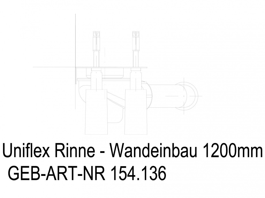Pagina 1-CAD-DWG Rigola dus liniara in pardoseala la perete 1200 mm, vedere din lateral GEBERIT Detaliu de...