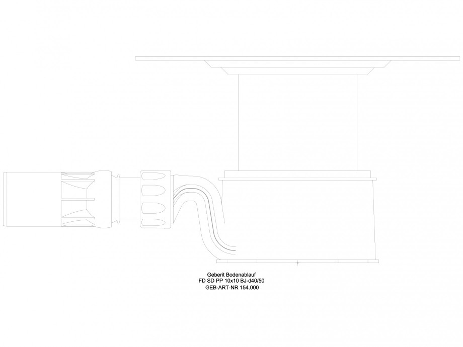 Pagina 1 - CAD-DWG Sifon dus in pardoseala - vedere laterala GEBERIT Detaliu de produs 