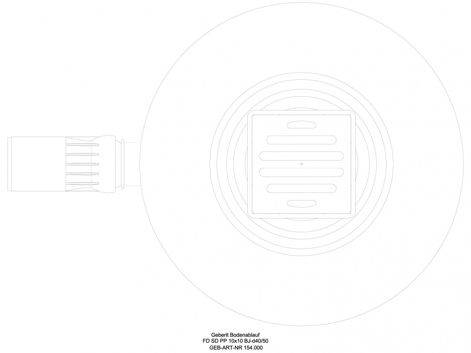 Pagina 1-CAD-DWG Sifon dus in pardoseala - vedere de sus GEBERIT Detaliu de produs 