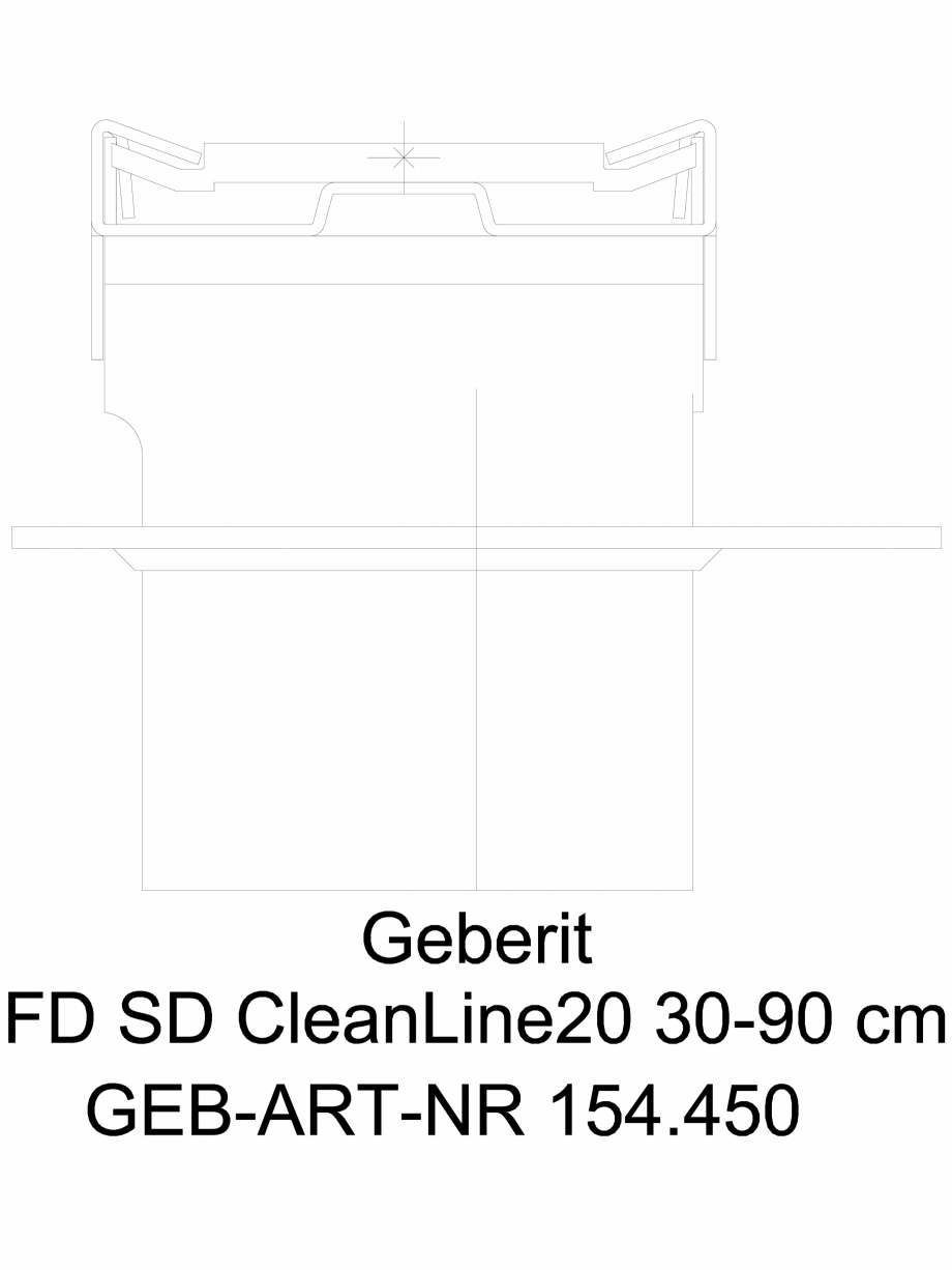 Pagina 1-CAD-DWG Capac rigola de dus 154.450 GEBERIT Detaliu de produs CleanLine 