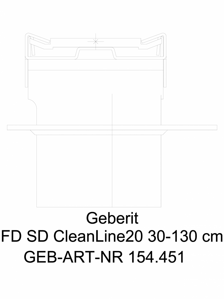 Pagina 1-CAD-DWG Capac rigola de dus 154.451 GEBERIT Detaliu de produs CleanLine 