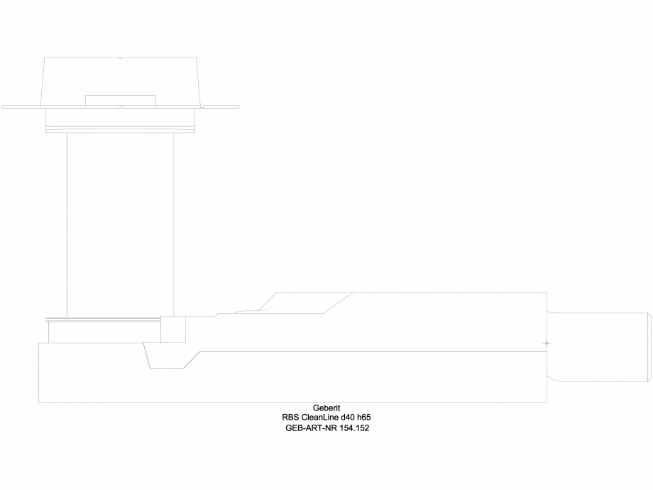 Pagina 1-CAD-DWG Rigola dus - varianta sapa 65 mm 154.152, vedere din lateral GEBERIT Detaliu de produs...
