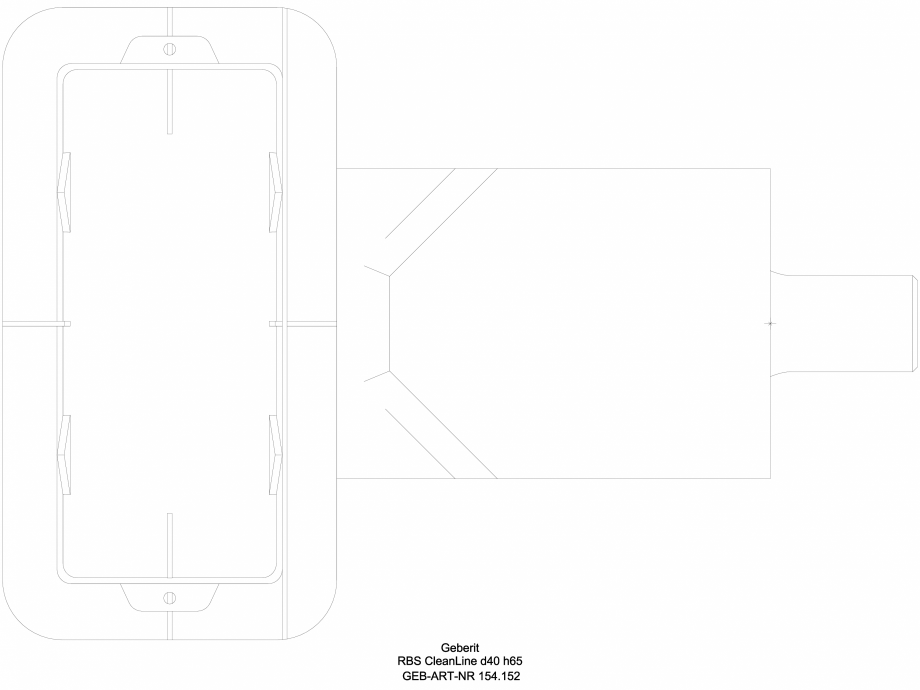 Pagina 1-CAD-DWG Rigola dus - varianta sapa 65 mm 154.152, vedere de sus GEBERIT Detaliu de produs CleanLine 