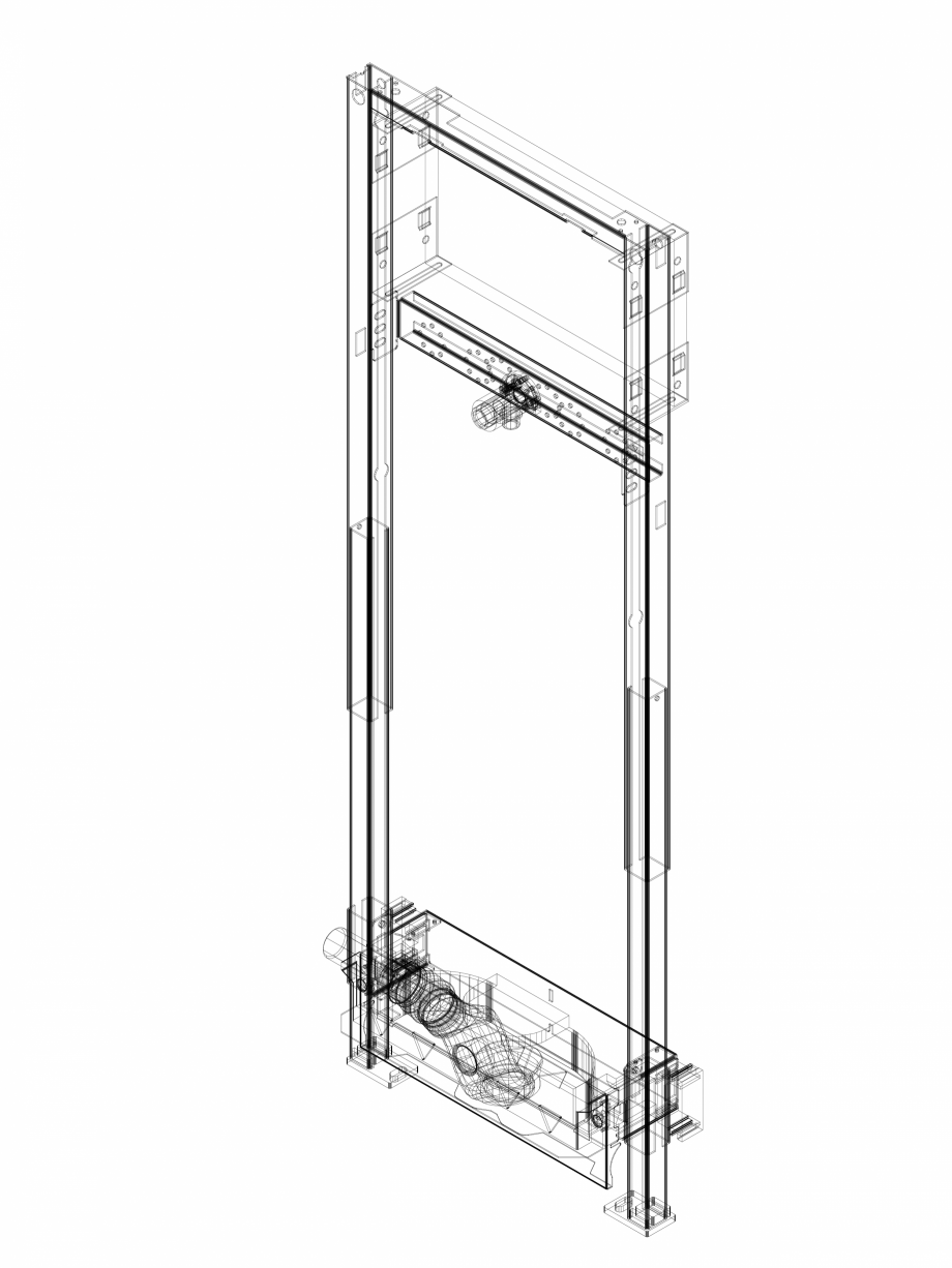 Pagina 1-CAD-DWG Element de instalare Geberit Duofix pentru dus, 130 cm, cu scurgere in perete, baterie cu...