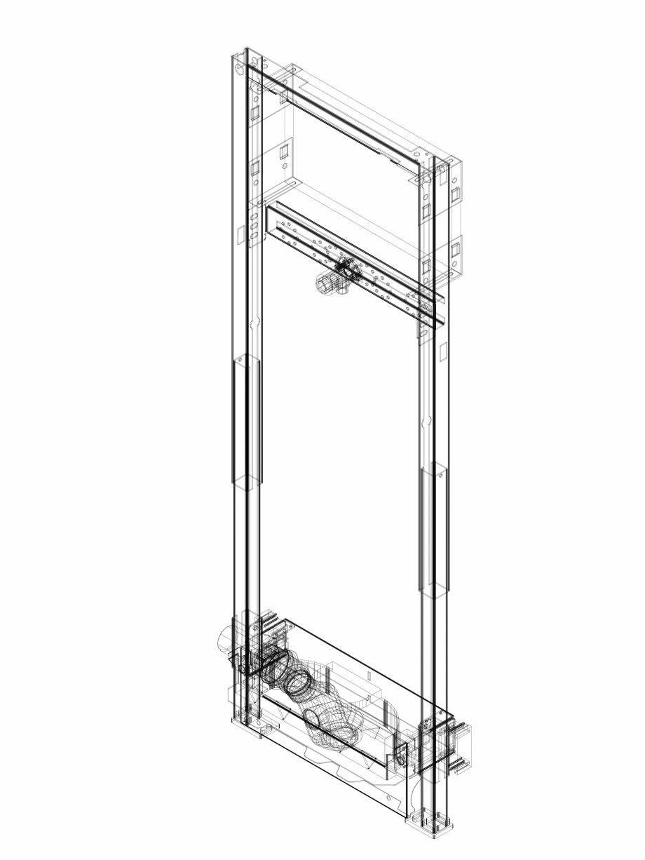 Pagina 1-CAD-DWG Element de instalare Geberit Duofix pentru dus, 130 cm, cu scurgere in perete, baterie cu...