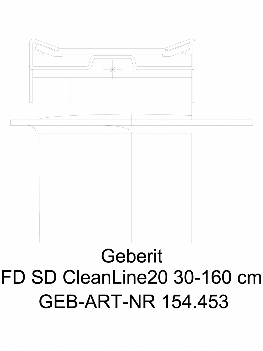 Pagina 1-CAD-DWG Rigola pentru dus Geberit CleanLine20 cod 154.453.KS.1_L GEBERIT Detaliu de produs 