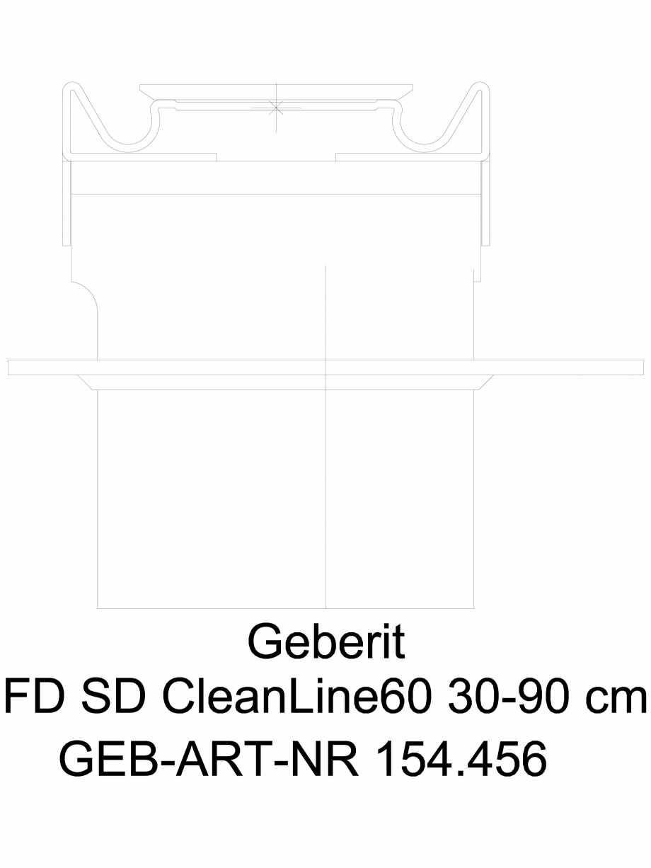 Pagina 1-CAD-DWG Rigola pentru dus Geberit CleanLine60 cod 154.456.00.1_L GEBERIT Detaliu de produs 