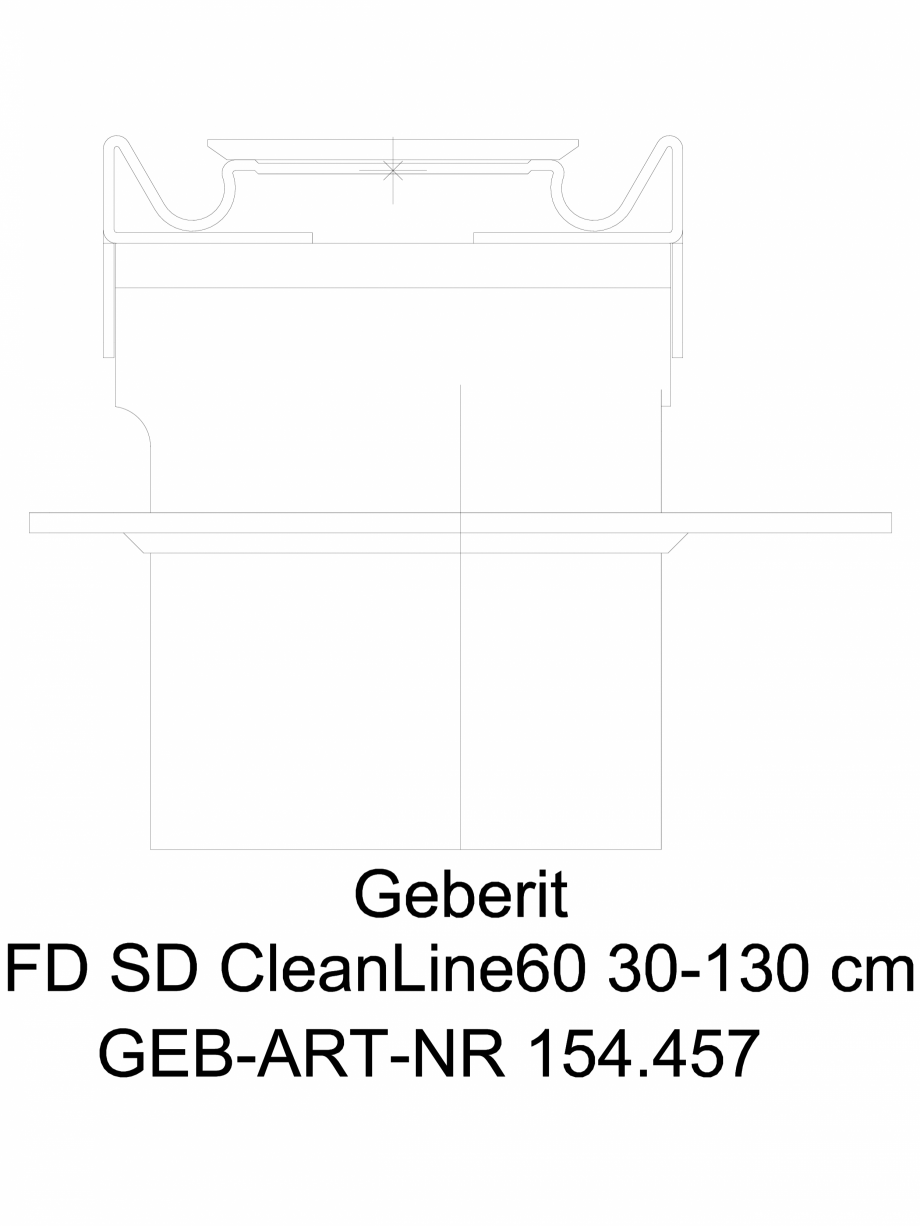 Pagina 1-CAD-DWG Rigola pentru dus Geberit CleanLine60 cod 154.457.KS.1_L GEBERIT Detaliu de produs 