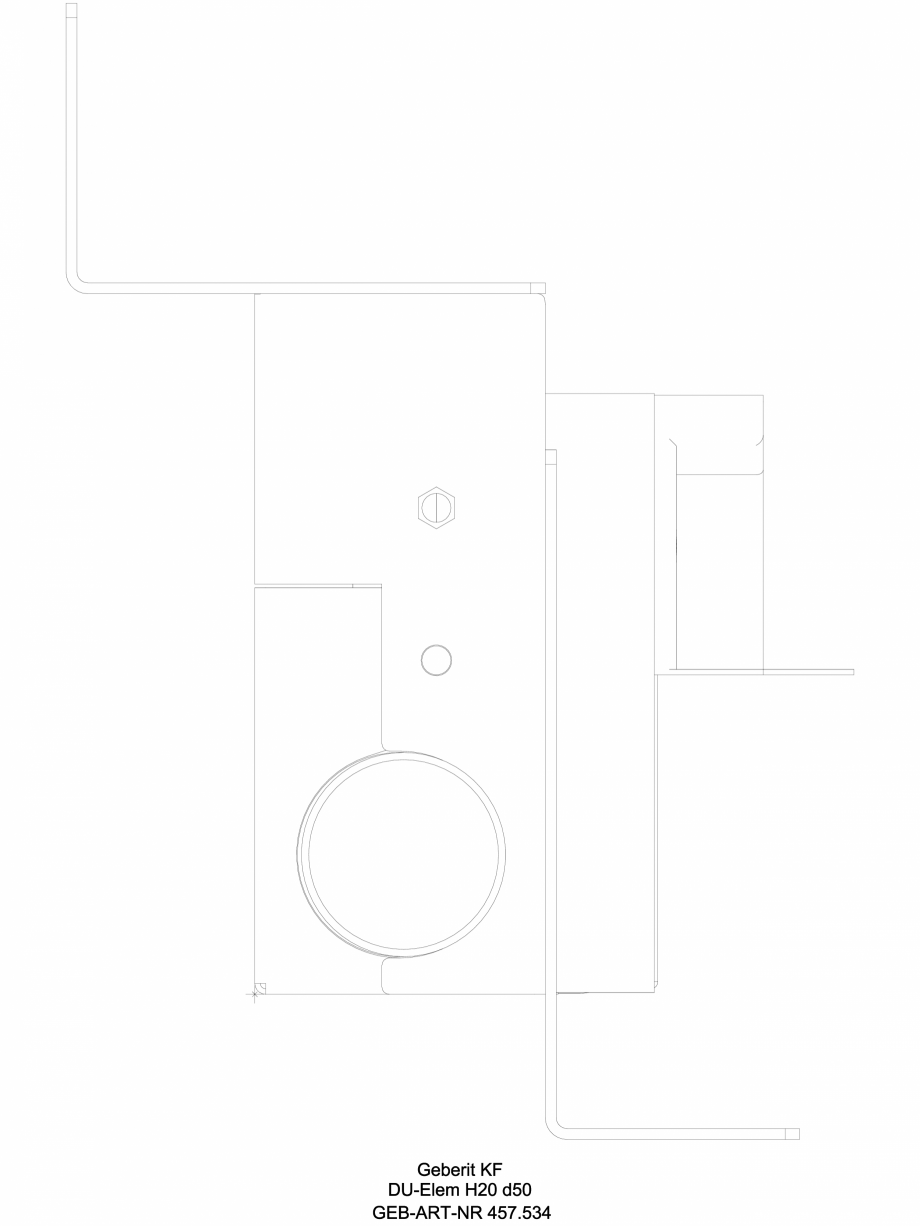 Pagina 1-CAD-DWG Element de instalare Geberit Kombifix pentru dus, cu scurgere in perete, pentru o inaltime a...