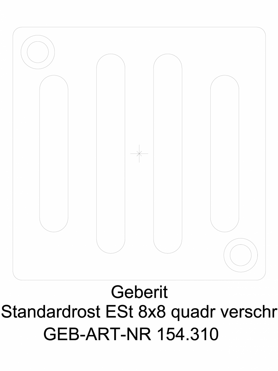 Pagina 1-CAD-DWG Gratar Geberit cu prindere prin insurubare, 8 x 8 cm cod 154.310.00.1_G GEBERIT Detaliu de...