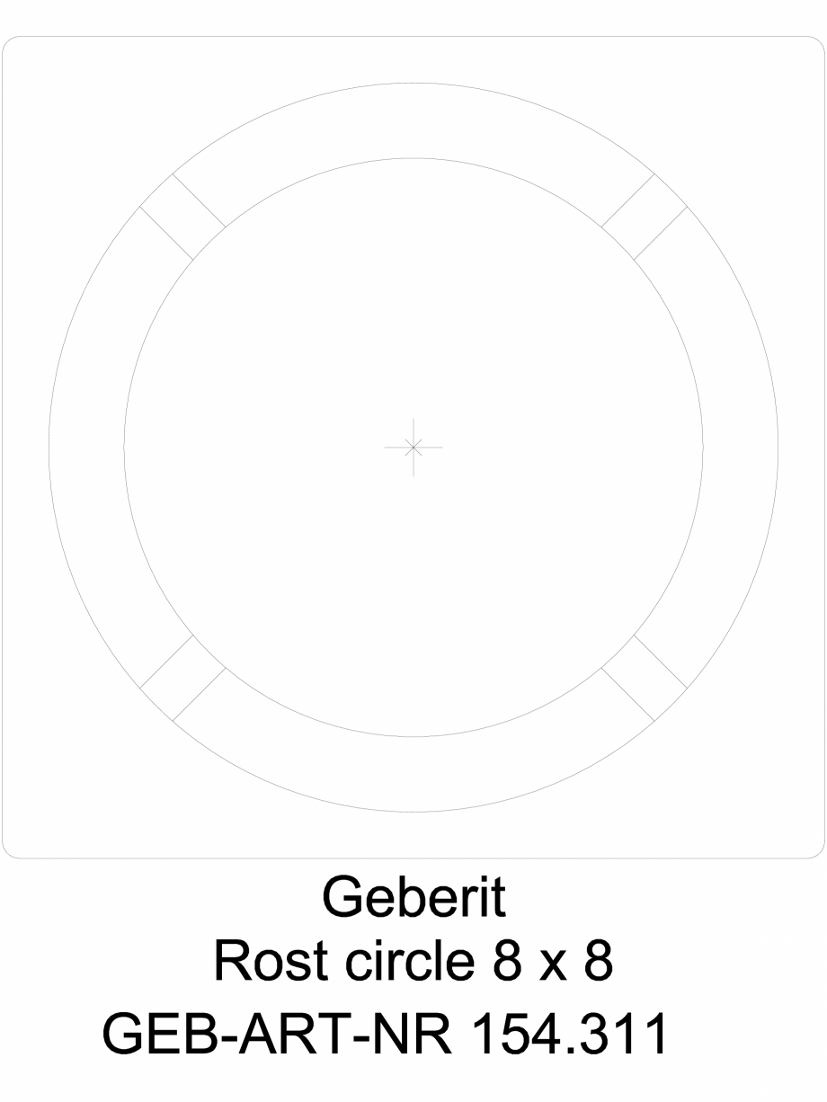 Pagina 1-CAD-DWG Geberit Designrost Circle, 8 x 8 cm cod 154.311.00.1_G GEBERIT Detaliu de produs Sifon 